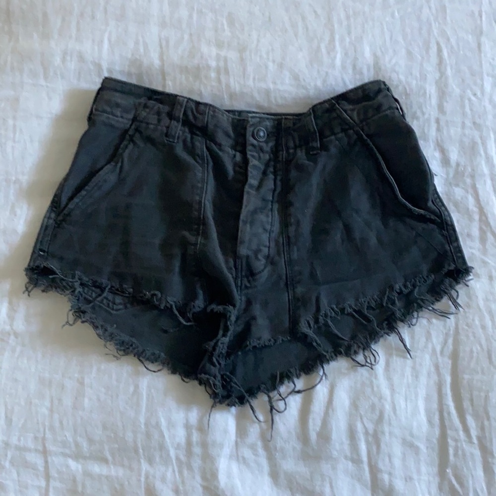 Charcoal Denim Shorts